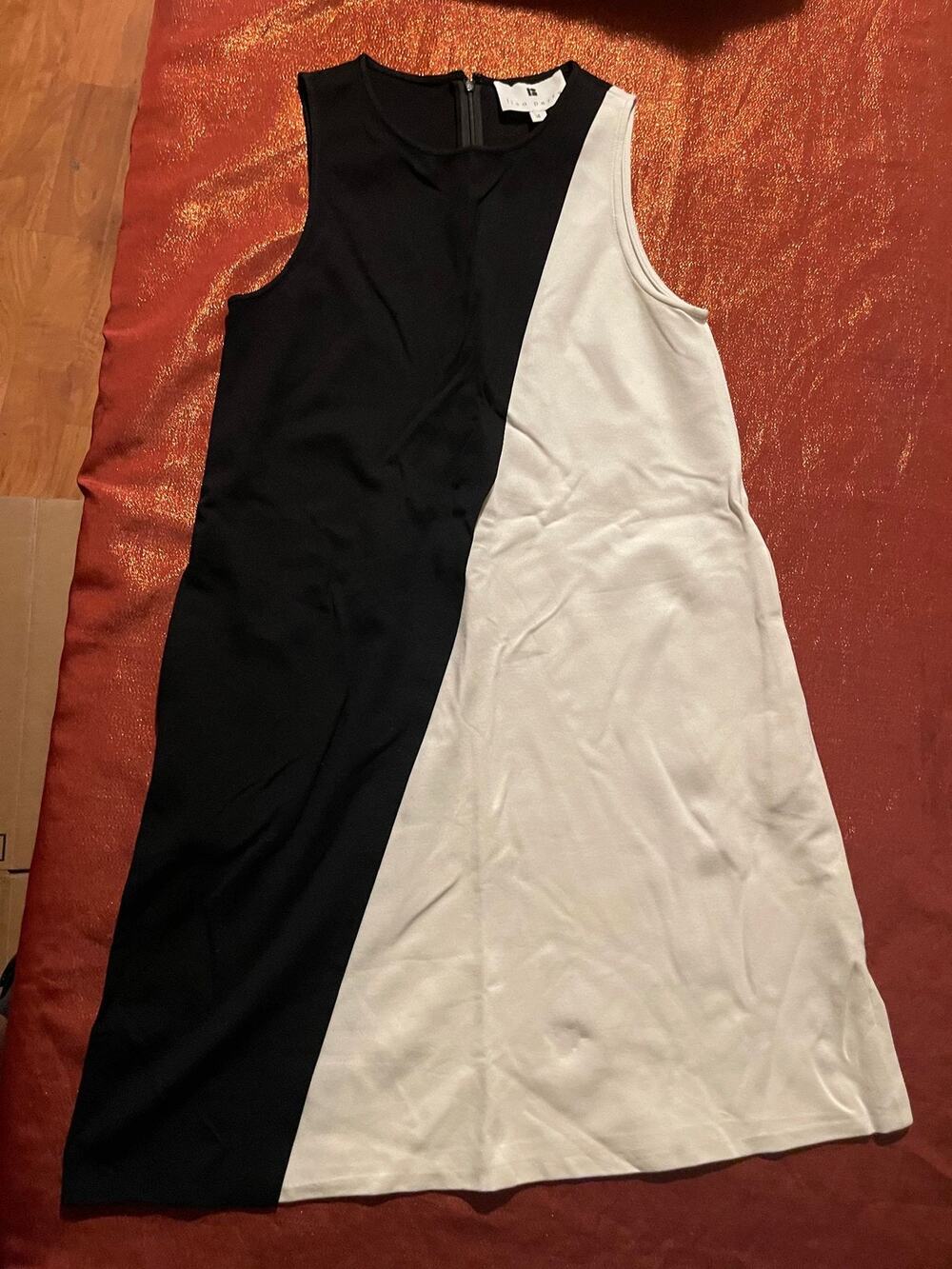 Lisa Perry Dress Womens 4 Colorblock Sleeveless A-Line Multicolor Short Classic